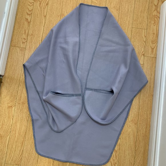 Vintage Grey One Size Shawl Poncho Blanket Jacket Scarf - Picture 4 of 4